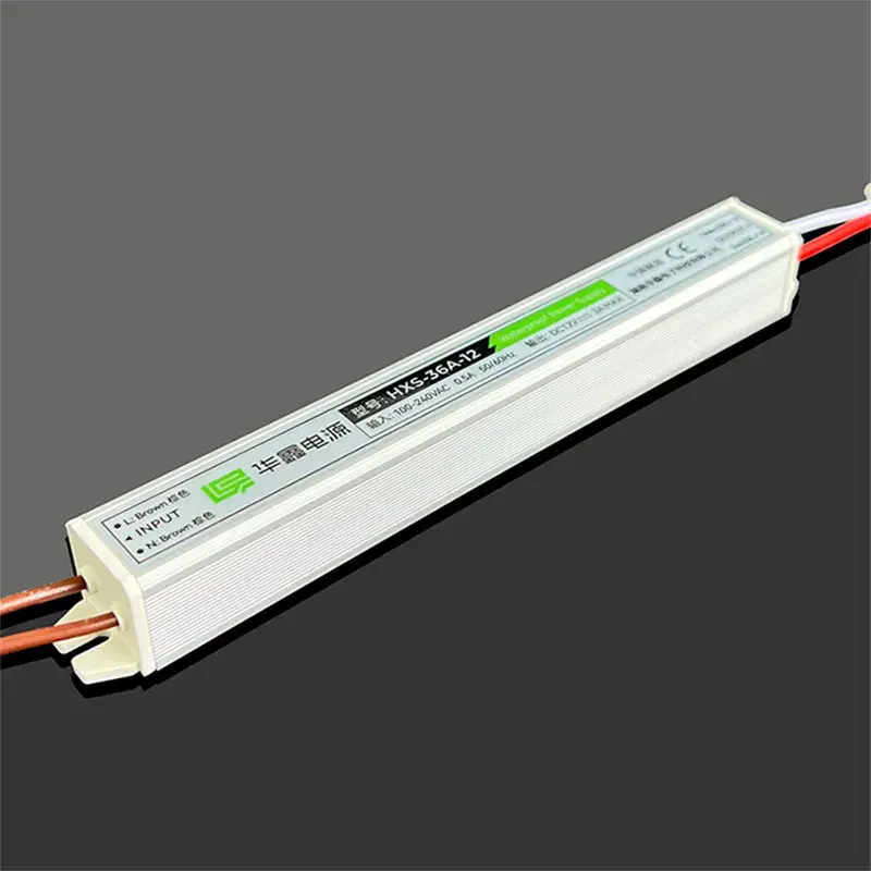 UltraSlim isiyo na maji 36W 12V 24V LED Driver IP67 Nyumba iliyounganishwa na silikoni imefungwa kikamilifu